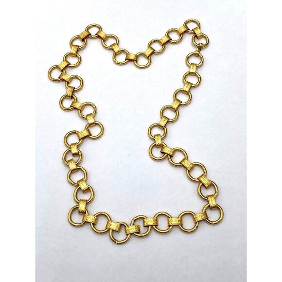 Vintage Necklace Chunky Links 25” No Clasp Half Link - Picture 6 of 7